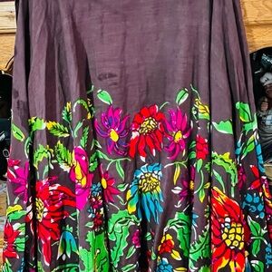 Forever 21 Brown Floral A-Line Skirt